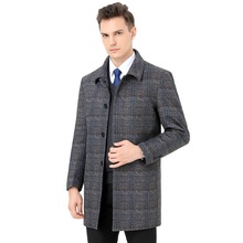 2023新款冬季商务羊绒大码中男式大衣免烫处理商务绅士翻领外套