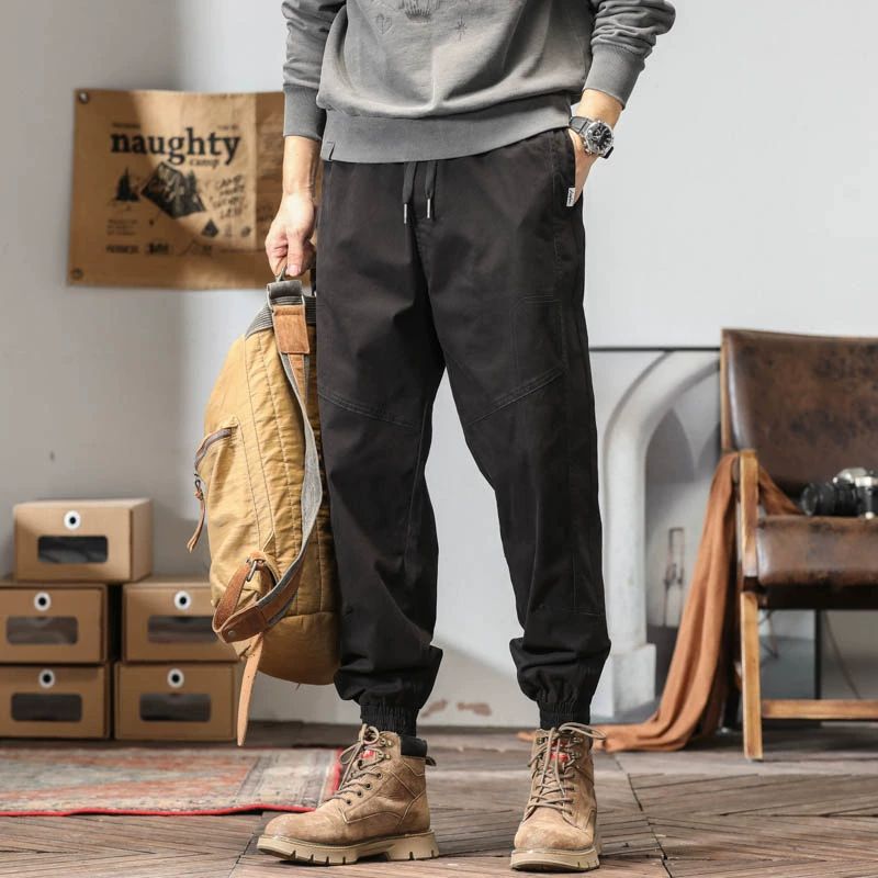Matching Dr. Martens Boots Pants Men's Autumn and Winter Ankle-Tied Loose Pu Handsome Overalls American Retro Fashion Brand Casual Pants