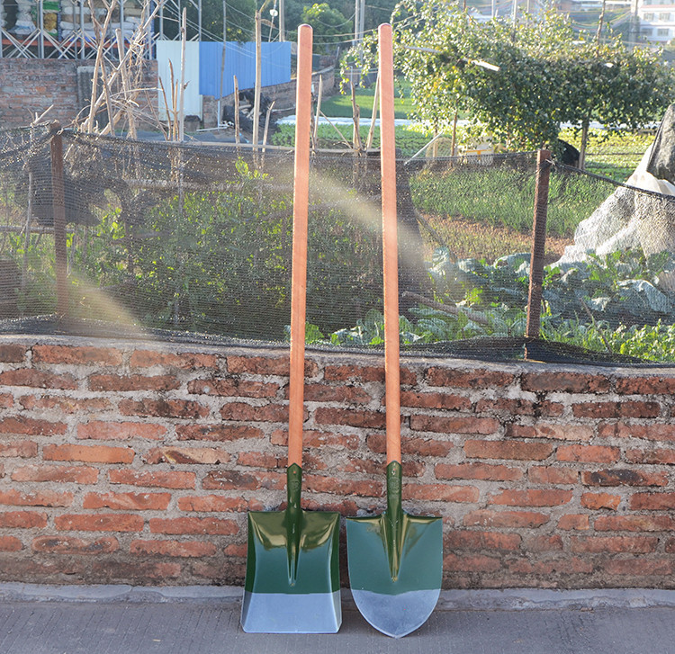 园艺铁锹钢挖土抗灾大尖头铲子雪工地庭院使用户外农用工具方锹铲