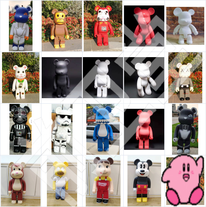 700%潮流玩偶暴力熊手办模型摆件公仔 积木熊搪胶bearbrick52cm