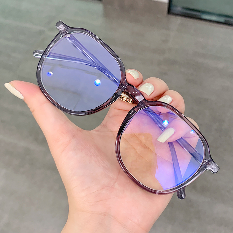 Anti-Radiation Anti-Blue Light Net Red Big Black Frame Glasses Female Korean Style Trendy Tr90 Myopia Empty Frame Eyes Male Plain Light 2033