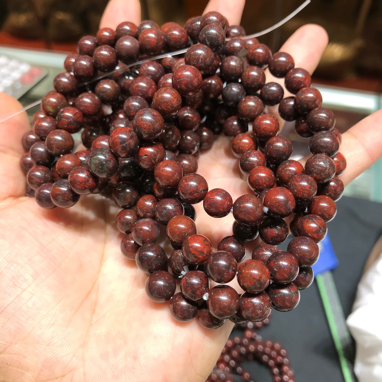 天然陨石红伊丁手链陨石原石红伊丁手串手链批发直播福利款
