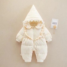 连体衣儿童婴儿棉服冬季婴幼儿加绒加厚棉袄女宝冬装衣服外出抱衣