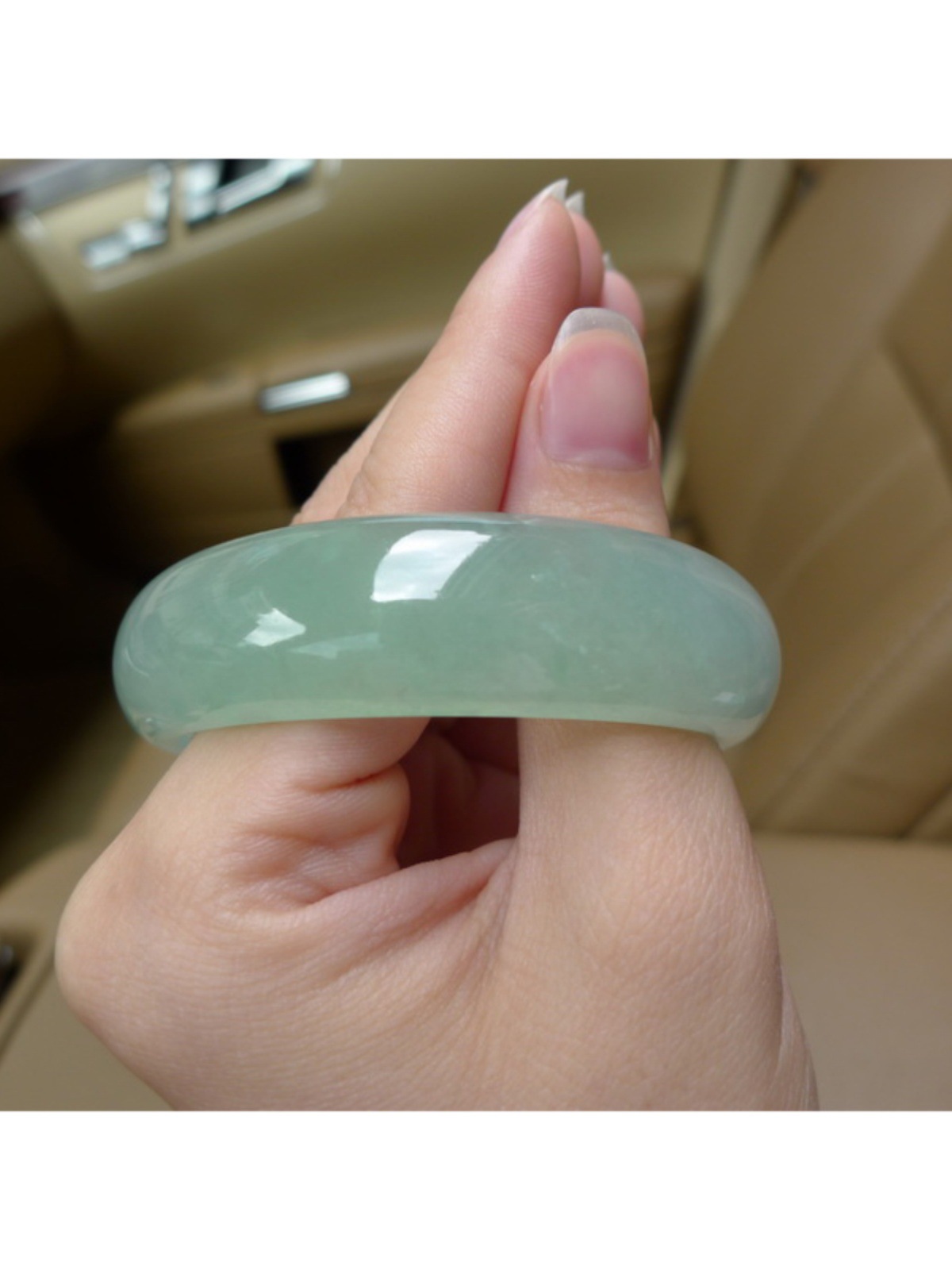 正品冰种玉镯翡翠色玉手镯女款玉石山料玉镯子带证书送妈妈女友