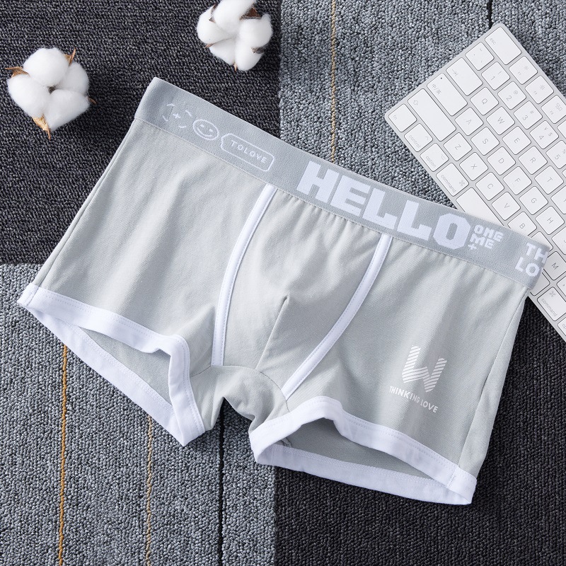 Men's Underwear Cotton Summer Sports Breathable Boxer Briefs Teenagers plus Size Boyshorts Head Cotton Underwear Men