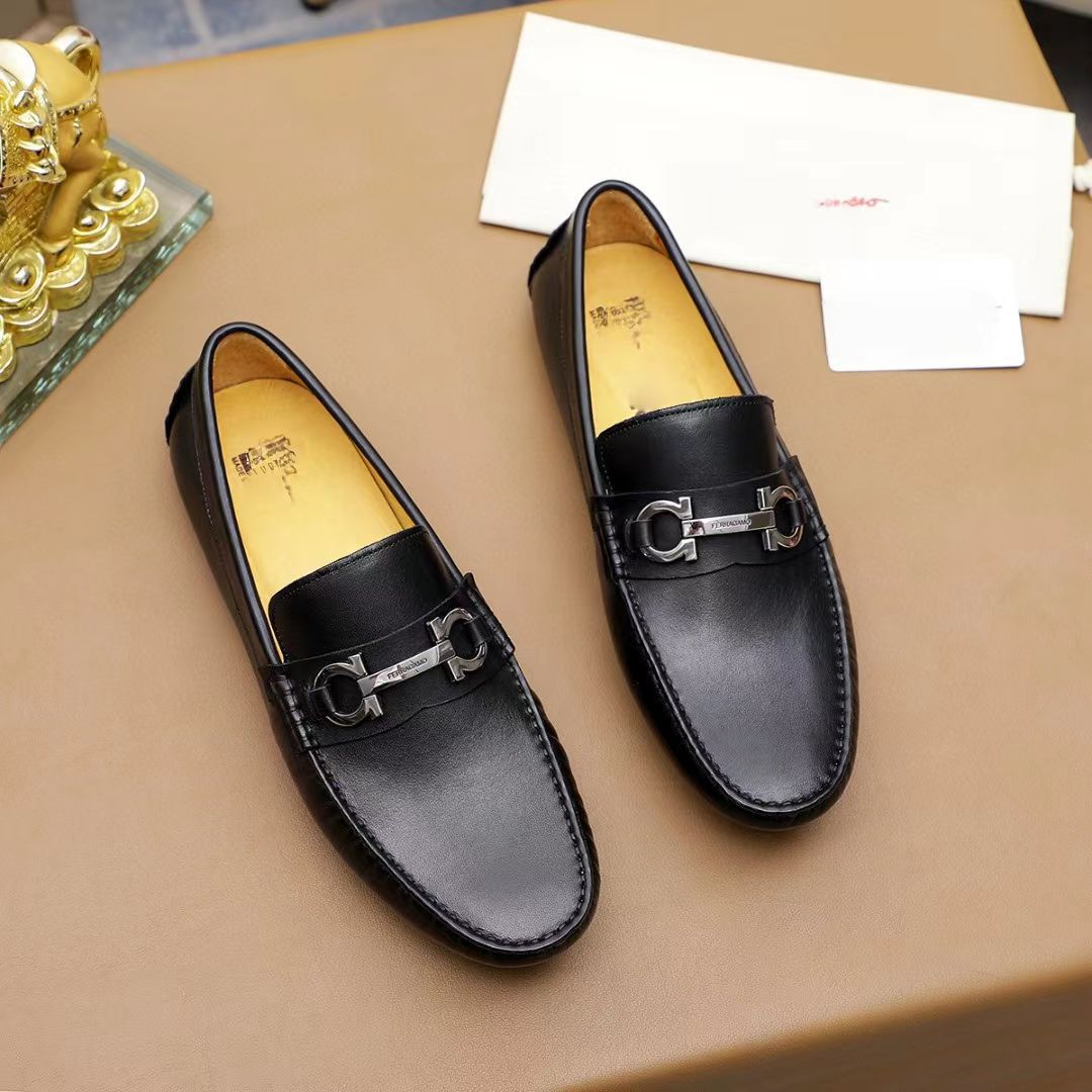 真皮男士豆豆鞋闲时尚商务皮鞋春秋新款一脚蹬驾车男鞋