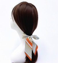 韩版新款几何条纹女士斜纹装饰飘带丝巾绑包包手柄丝带发带小领巾