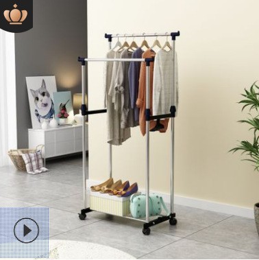 Stainless Steel Laundry Rack Floor Drying Rack Indoor Hanger Balcony Rack Wholesale Single Rod Folding Towel Rack