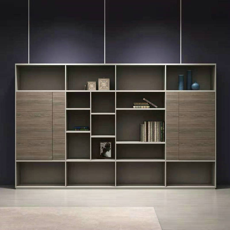 简约现代书架书柜带门自由组合格子置物柜儿童书架书橱可带门