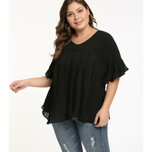 Large Size t-shirt Women Chiffon Loose tops Fat Lady comfy