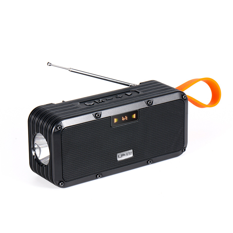 New LP-V30 Solar Charging Bluetooth Speaker Outdoor Multi-Function Radio Flashlight Portable Audio