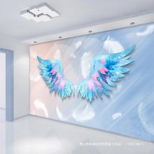 拍照背景墙舞蹈8d的奶茶店壁纸网红天使布背景服装墙纸翅膀直播间