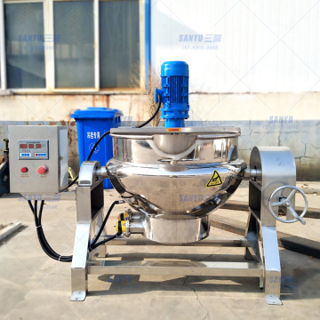 新型自动搅拌控时控温凉粉机 可倾式凉粉米豆腐机 三誉加工设备