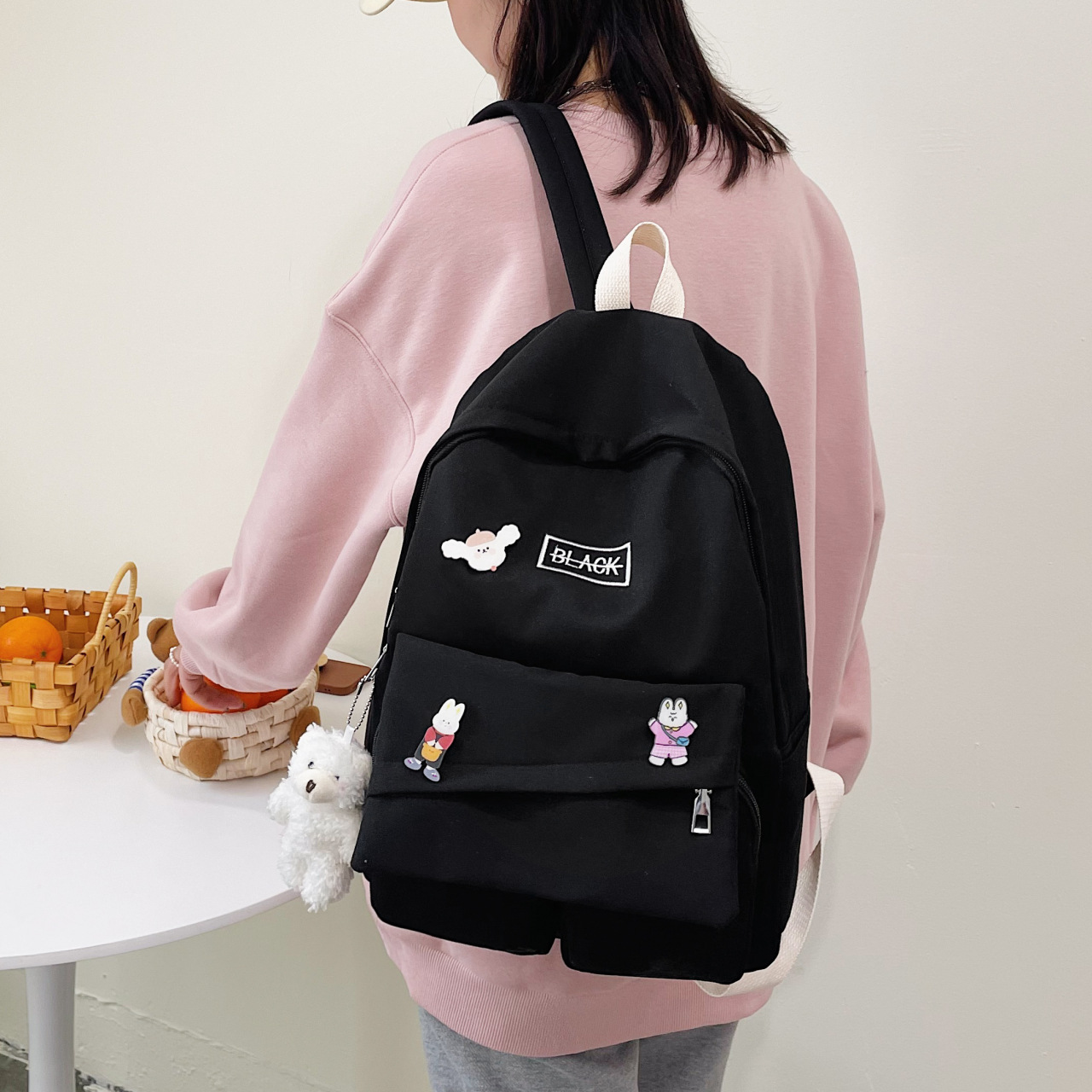 Autumn New 2020 Korean Style Large Capacity Backpack Women's Schoolbag Middle School Student High School Student Travel Backpack Couple