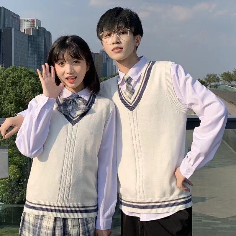 合唱演出服班服初高中学生装英伦学院风jk校服温柔一刀毛衣长裙