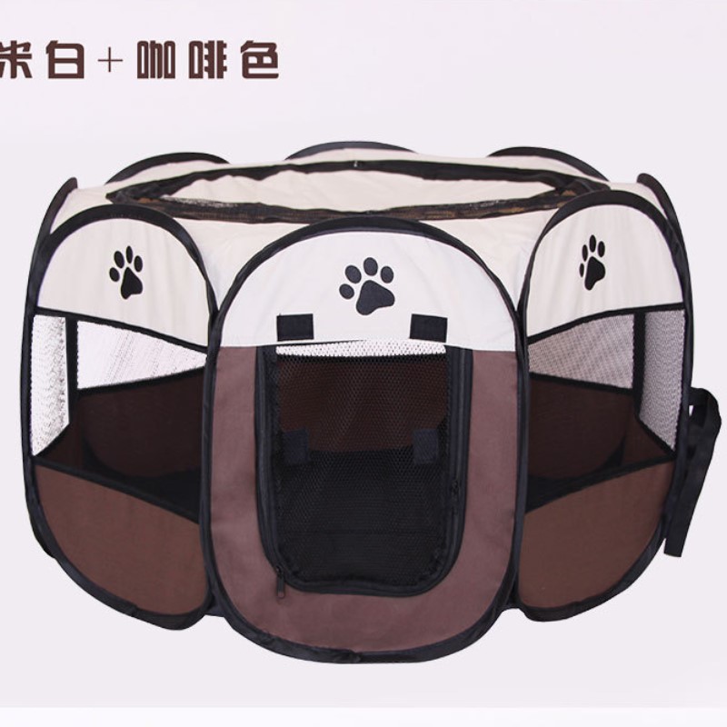 New Cathouse Doghouse Removable and Washable Octagonal Cage Pet Inclosure Waterproof Oxford Cloth Scratch-Resistant Dog Tent Octagonal Fence