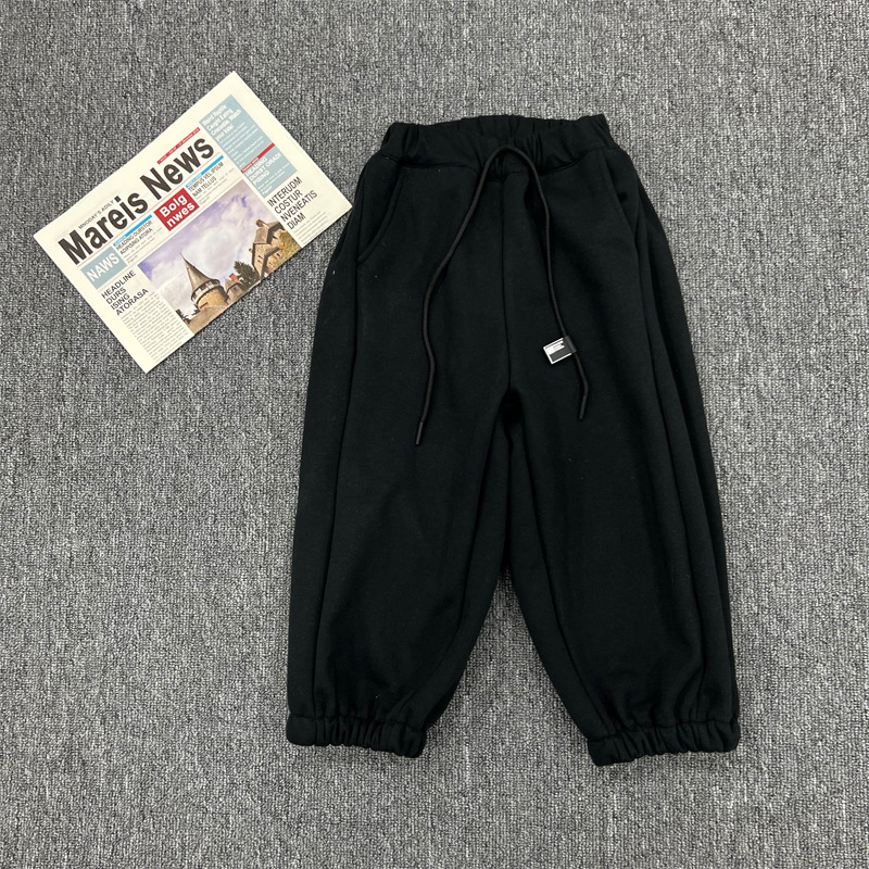 Boys' Pants Autumn and Winter Korean Style Children's Clothing Children's Velvet Pants 2023 New Winter Clothes Baby Thick Loose Sweatpants