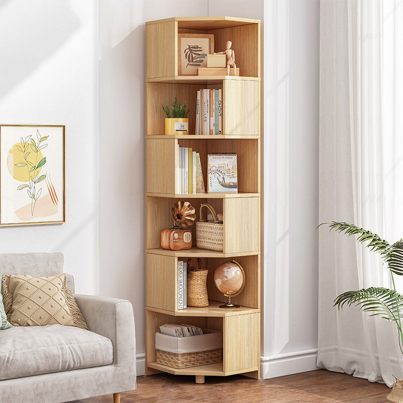 转角书架转角柜墙角柜简约家用三角形置物架客厅边柜落地拐角书柜