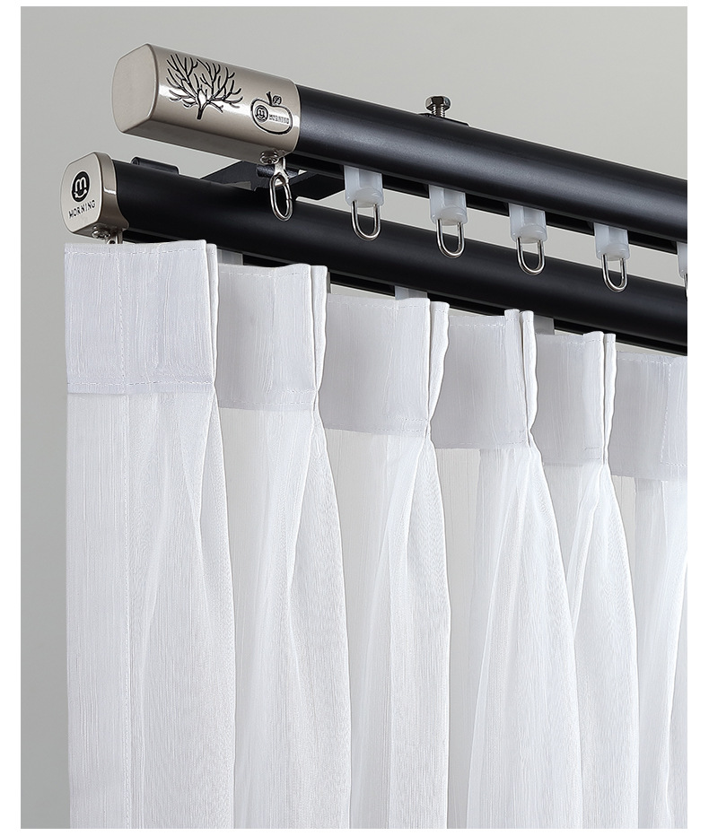 重型静音窗帘轨道批发新型窗帘滑轨罗马杆颜值滑轨窗帘轨道双轨道