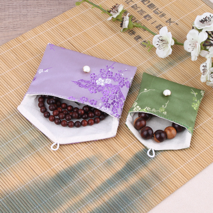 Wholesale Jewelry Bag Silk Pouch Zipper Bag Cloth Bag Gift Box Buddha Beads Bracelet Bag Brocade Bag Jewelry Package Bag