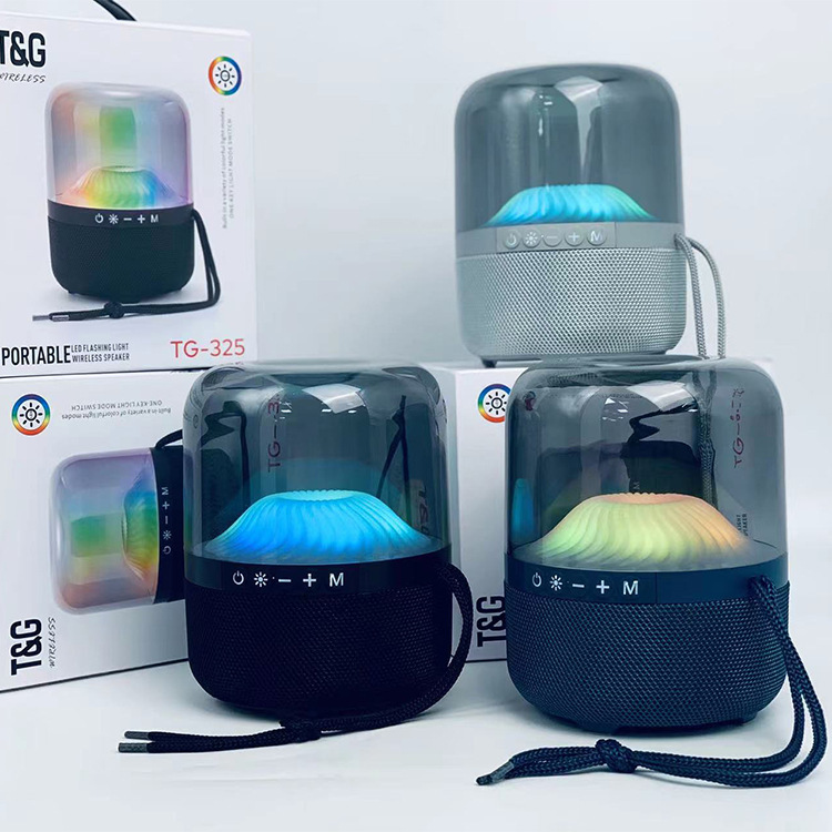 Cross-Border New Hot TG-325 Bluetooth Speaker Card Radio Colorful Small Speaker Portable Ambience Light Bluetooth Speaker