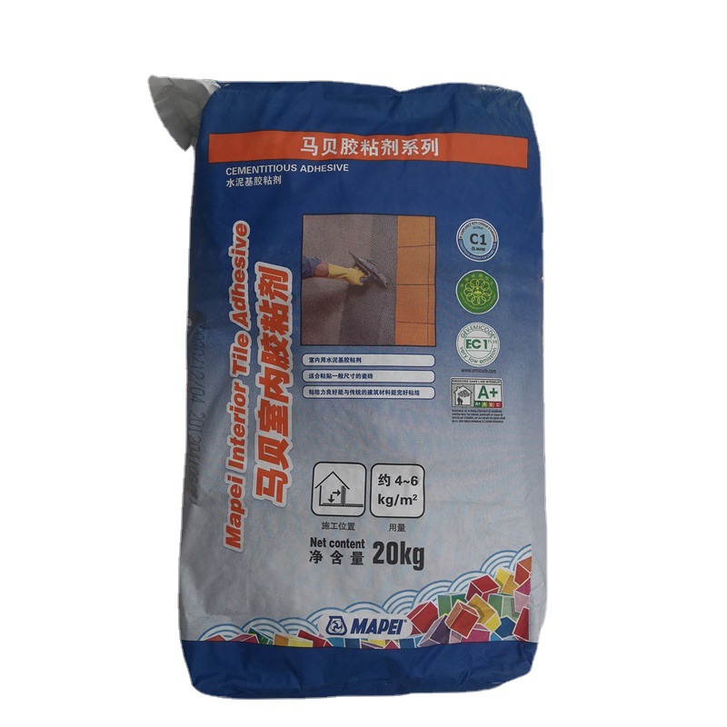 马贝室内瓷砖胶 瓷砖粘结剂 室内墙地砖粘合剂20kg室内外通用灰色