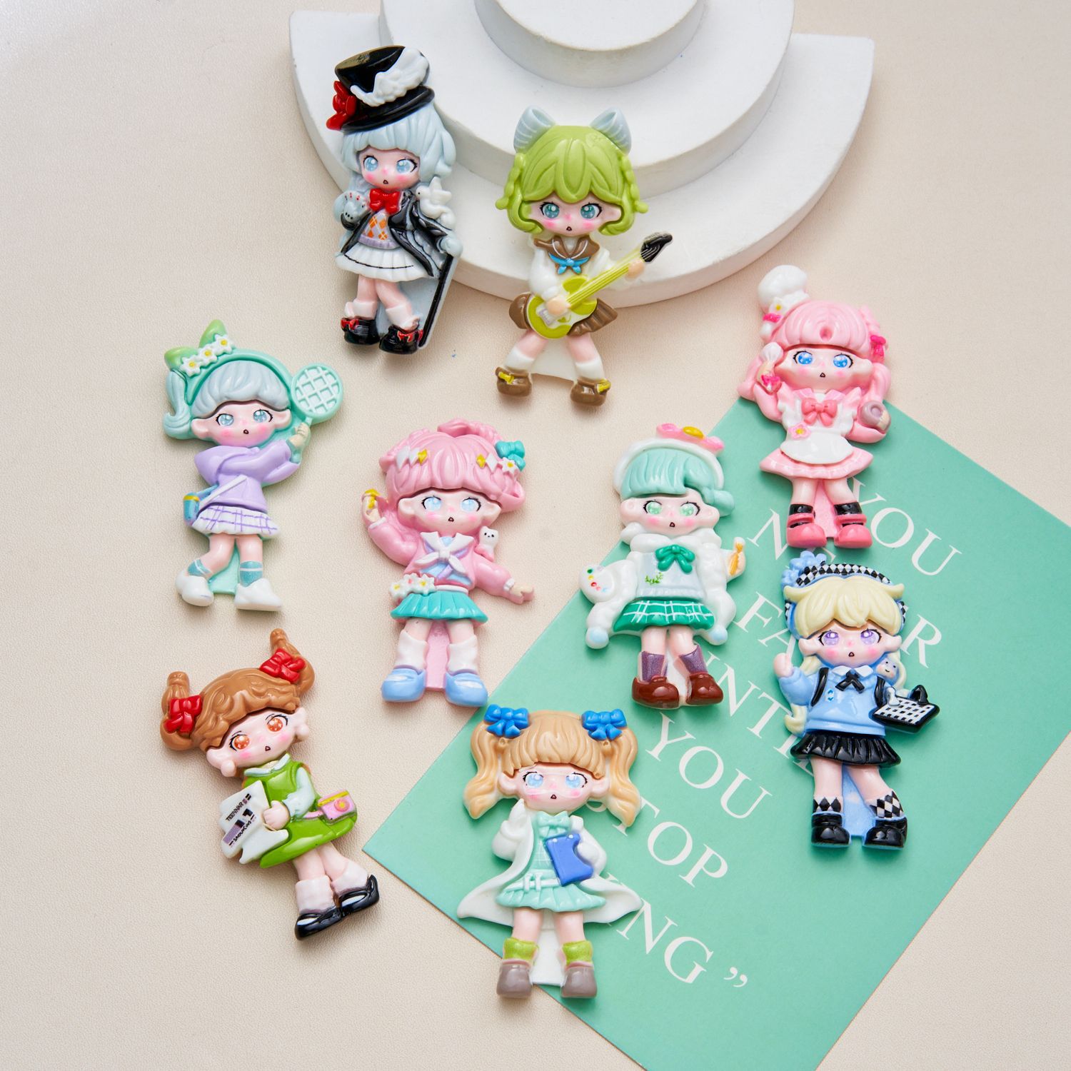 大卡全能女孩新款奶油胶树脂配件高级感发卡diy食玩手机壳冰箱贴