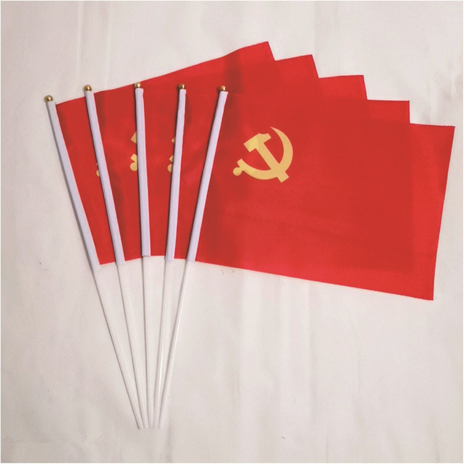 【旗帜厂家】14*21中国小党旗国庆手摇旗8号五星小红旗手挥旗