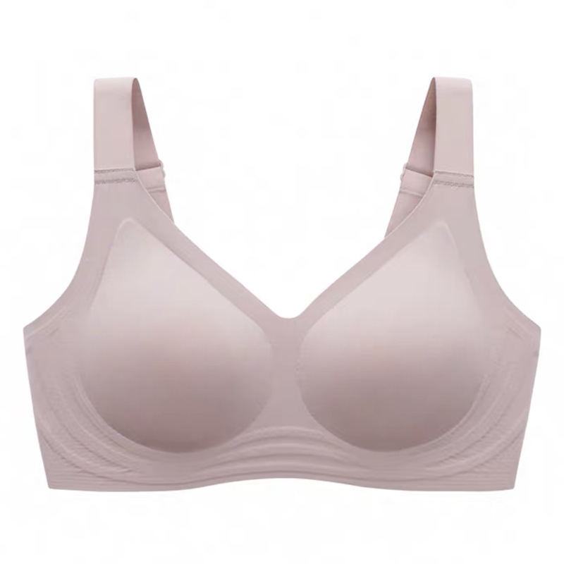 [High Quality] Seamless Underwear Women's Big Chest Show Small-Large Size Thin Jelly Bra Vest Sports Bra