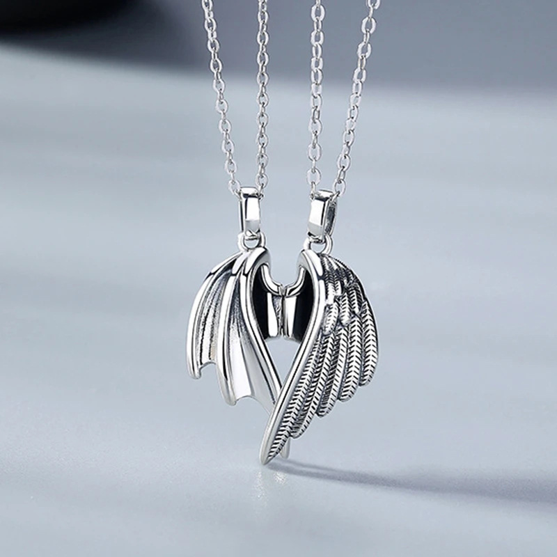 跨境专供天使之翼项链合金吊坠项链情侣翅膀欧美流行饰品礼物项链