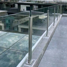 304不锈钢室内外阳台栏杆楼梯钢化玻璃扶手简约现代护栏立柱
