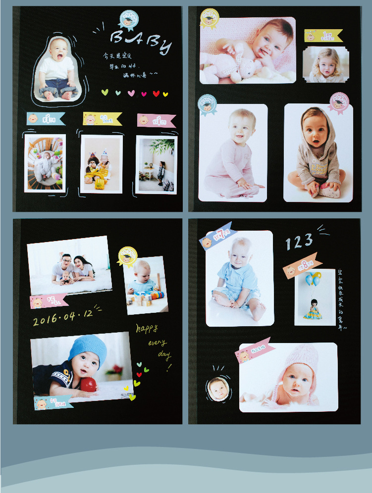 大容量宝宝成长记录相册diy自制创意纪念册儿童幼儿儿童节礼物