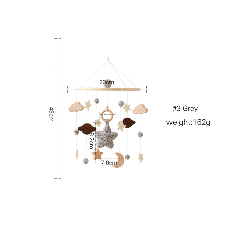 Cross-Border Hot Selling Newborn Baby Comforter Bed Bell Hanging Baby Sleep Companion Wind Chimes Rotatable Educational Rattle Toys