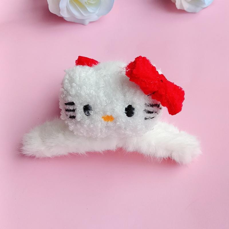 Plush Cartoon Doll Sanrio Hair Accessories Cinnamoroll Babycinnamoroll Grip Wholesale Back Head Clip Winter Plush Barrettes