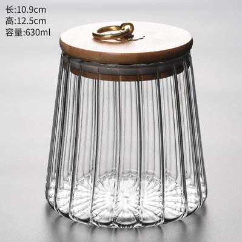 Tea Cans Wholesale Food Storage Moisture-Proof Storage Tank Thickened Striped Gao Peng Silicon Glass Sealed Can