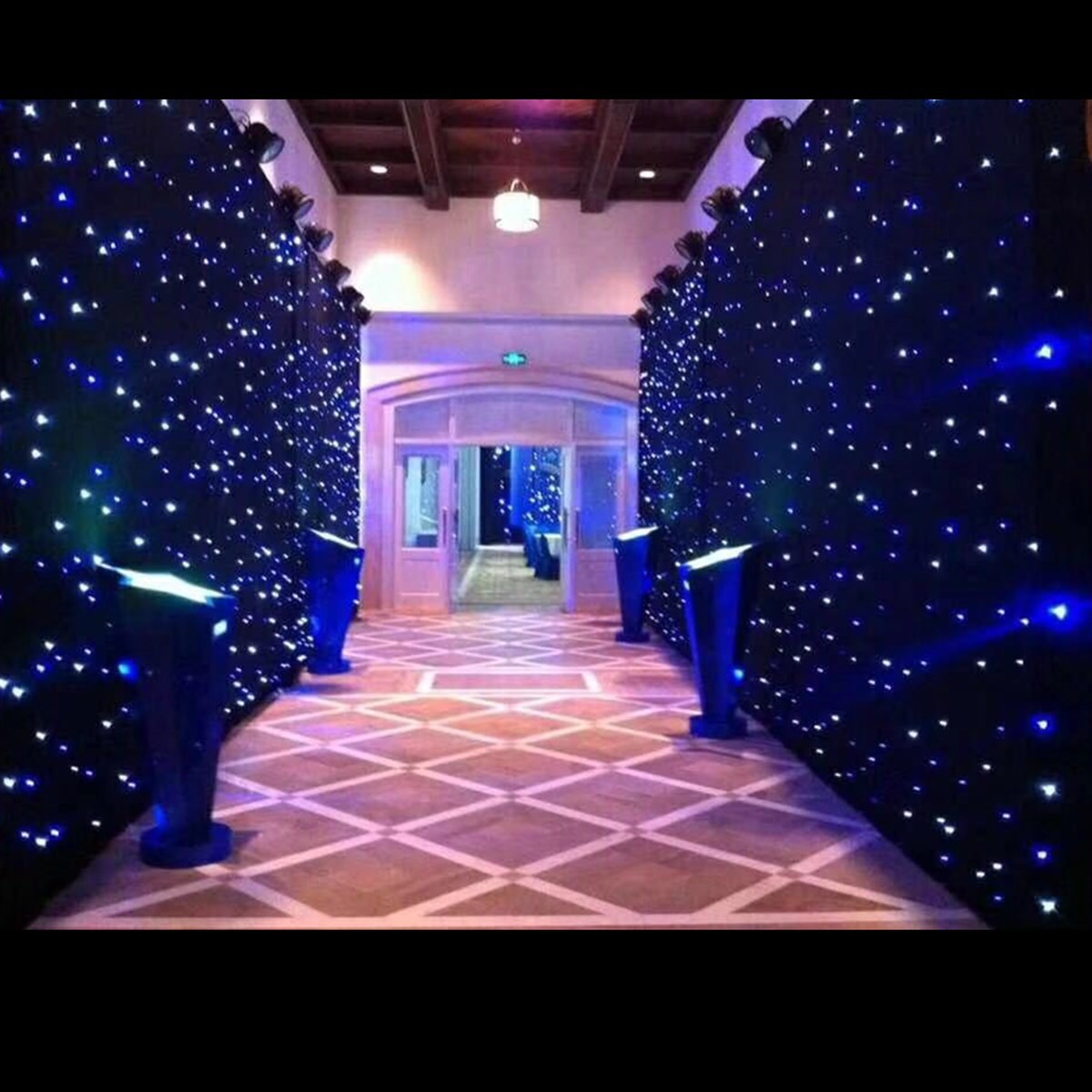 led星空幕布星星布婚庆星光布婚礼星空布背景布舞台直播背景布灯