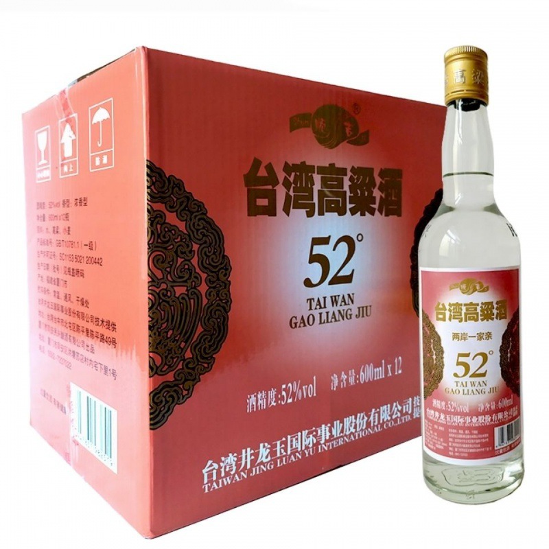 【顺吉】台湾高粱酒 金门白酒粮食酒浓香型白酒52度600ml*12瓶