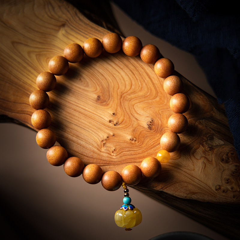 老山檀手串佛珠文玩饰品蜜蜡南瓜珠简约时尚女款手链一件代发