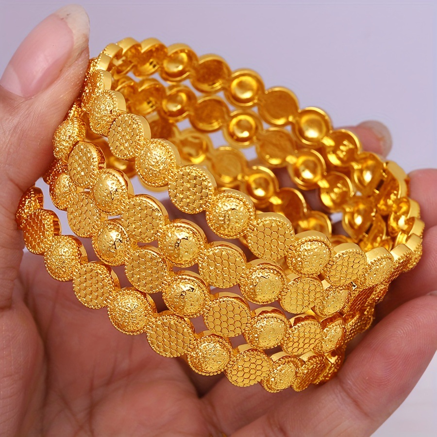 一件套铜镀24k金色的跨境爆款手镯迪拜非洲女士婚礼首饰-阿里巴巴