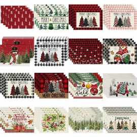 跨境圣诞节餐垫套装圣诞树隔热垫子亚马逊装饰餐桌垫装饰家居