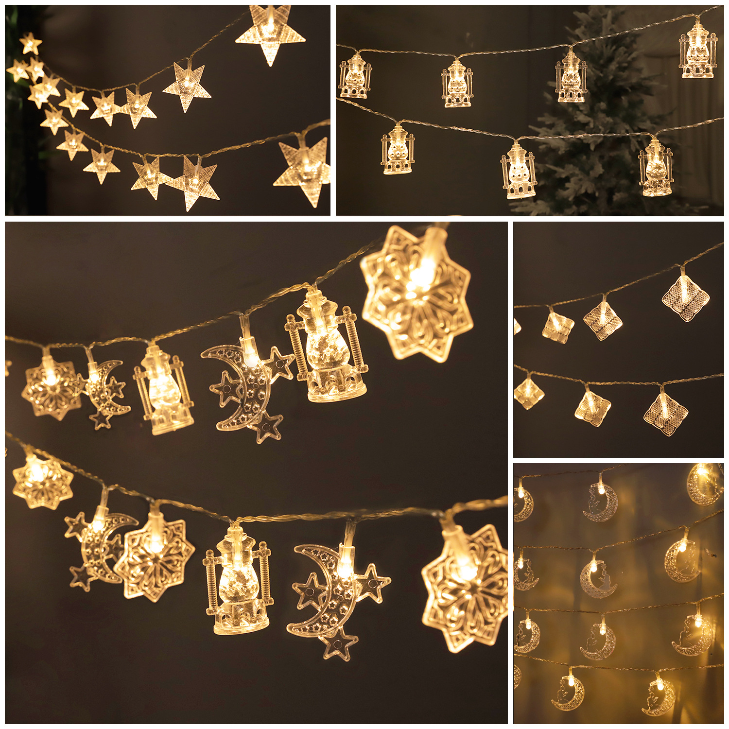 LED Star Moon Lighting Chain Moon XINGX Color String Room Layout Starry Camping String Battery USB Remote Control Type