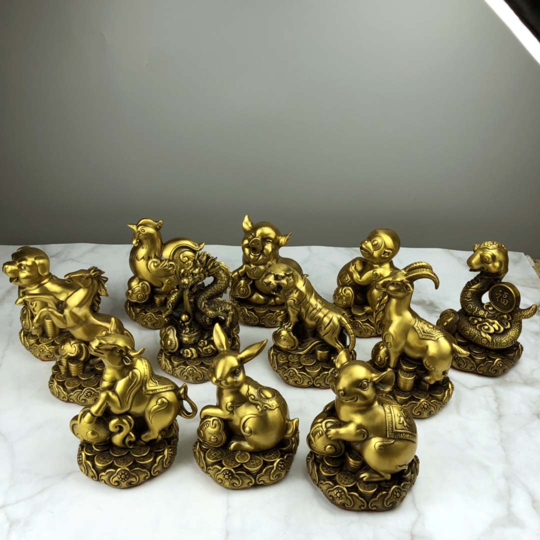 铜蛇摆件黄铜十二生肖鼠牛虎兔子龙蛇马羊猴鸡狗猪金属工艺品礼品