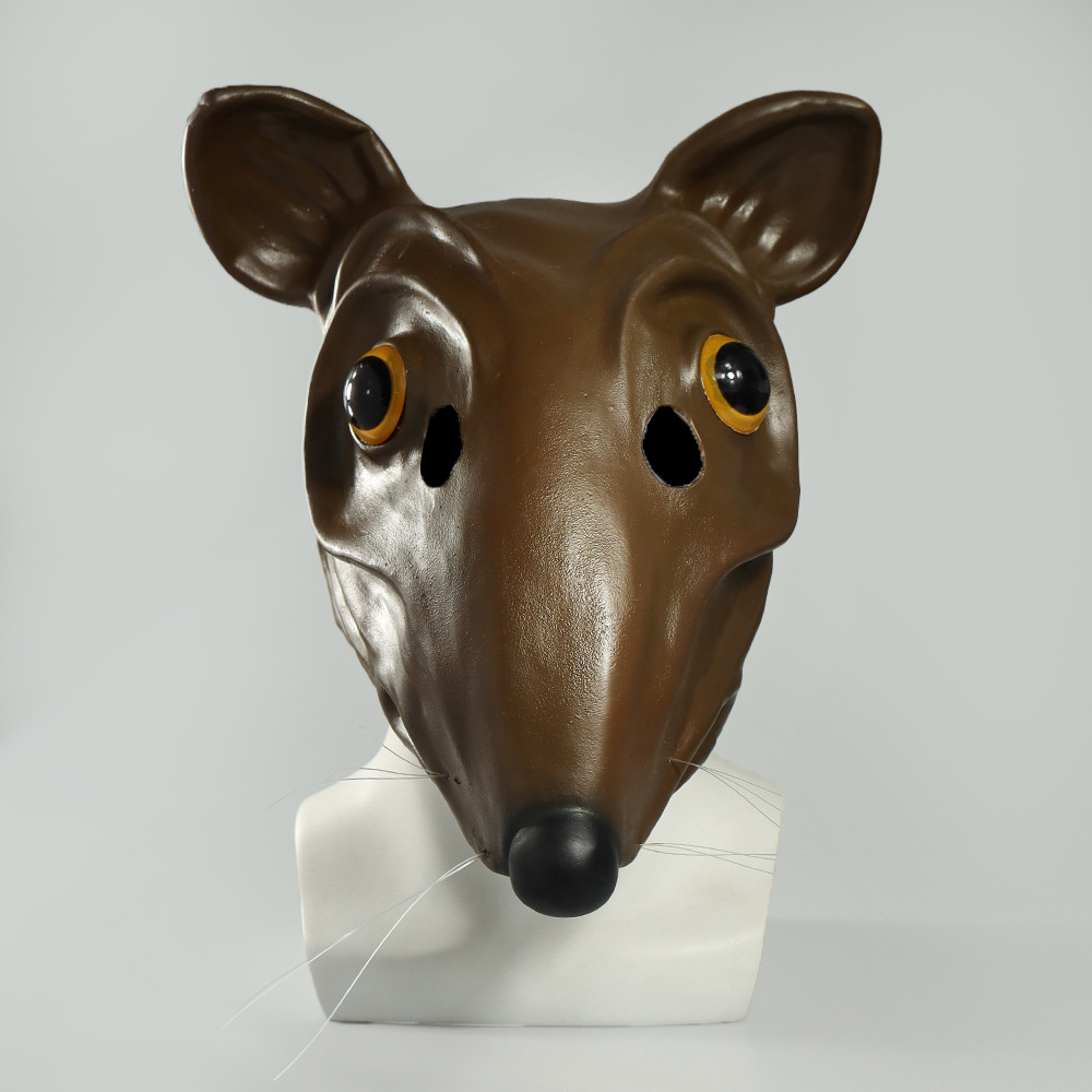 动物头套老鼠头乳胶面具万圣节派对搞怪道具