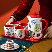 摩洛哥陶瓷水具套装家用客厅水壶茶杯高温凉水壶水杯
