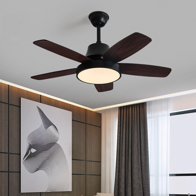 美式复古个性客厅吸顶风扇单现代极简木艺餐厅卧室书房创意风扇灯