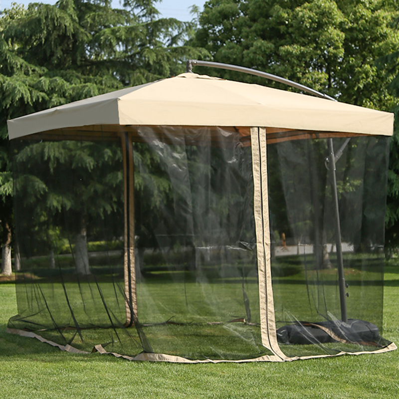 Yrg Outdoor Sunshade with Mosquito Net Mosquito Net Courtyard Garden Sun Umbrella with Zipper Mesh Umbrella Net Cover