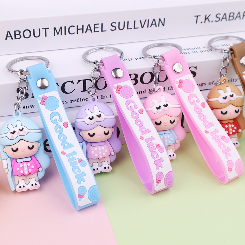 New Cartoon Secret Doll Keychain Doll Pendant Couple Bags Accessories Students Push Small Gifts in Stock