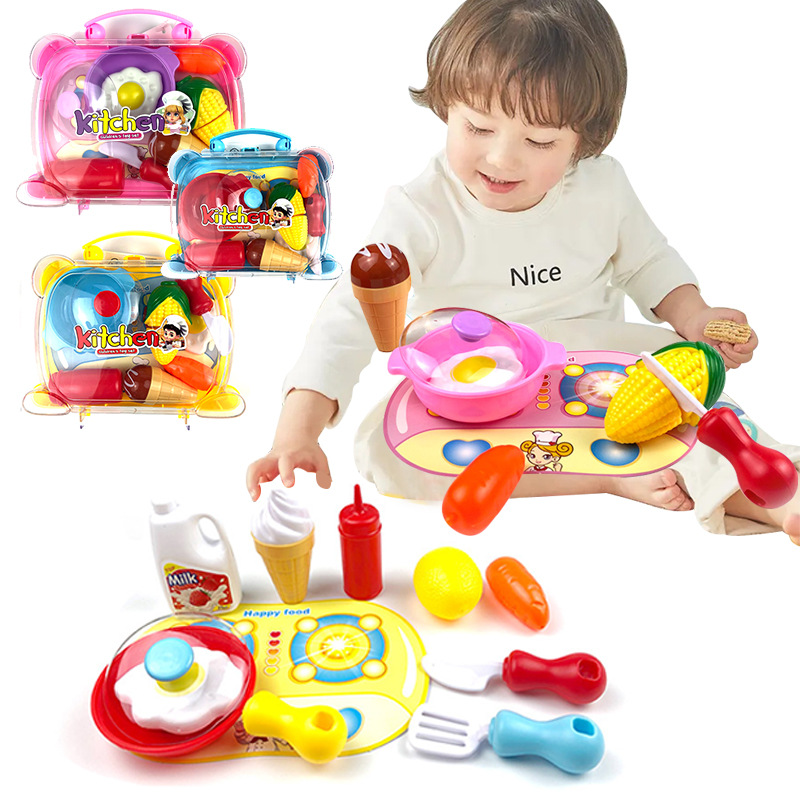 Firefight Simulation Medical Equipment Toy Play House Children‘s Suitcase Set Girl Cooking Simulation Kitchen Set Slicer