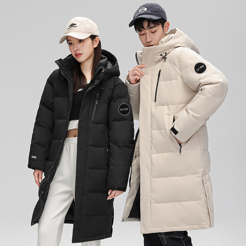 Men's Long below the Knee down Jacket Winter Thick down Jacket down Jacket Couple Fashion Brand New Hooded down Jacket Coat