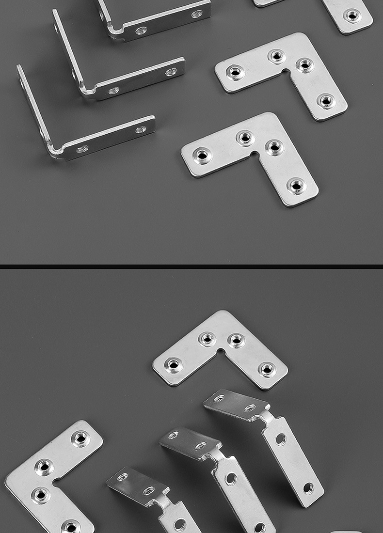 橱柜五金配件铝材铝框角码90度直角固定件l型角铁机丝免拉手角码